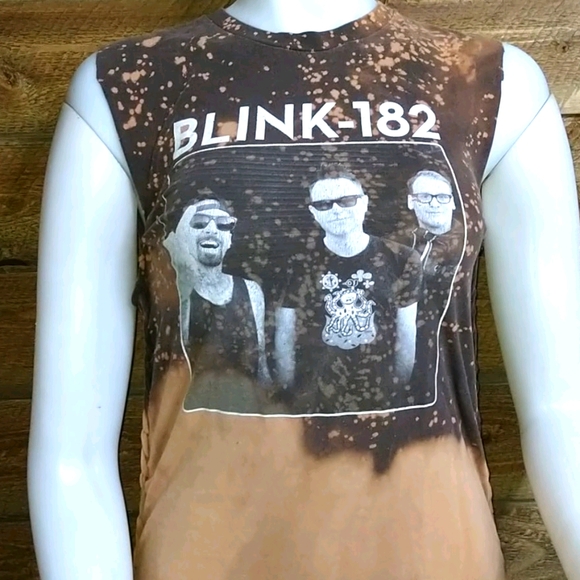Blink-182 Customized Muscle Tank Brown and Tan T11 - Picture 3 of 10